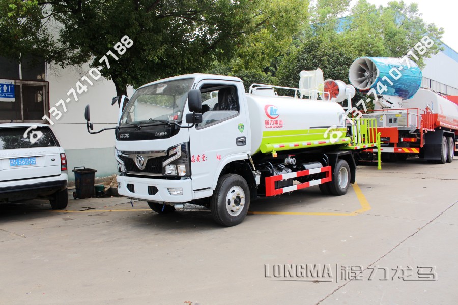 东风天龙后八轮抑尘车 雾炮抑尘车是洒水车